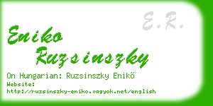 eniko ruzsinszky business card